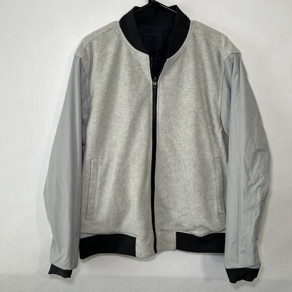 MSX By Michael Strahan Full Zip Reversable Jacket Mens Size Large Gray Fleece - Picture 11 of 16